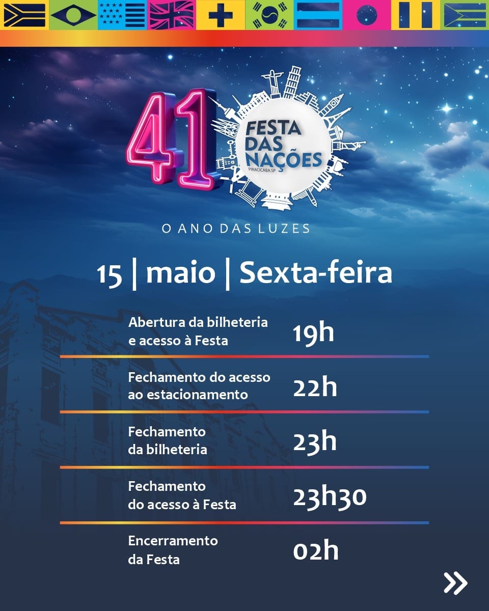 Horários — Sexta-feira 15/05