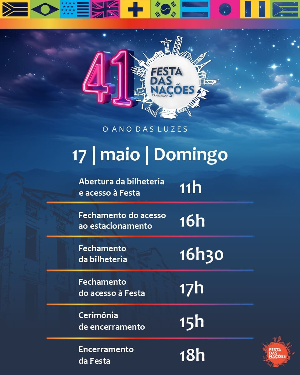 Horários — Domingo 17/05