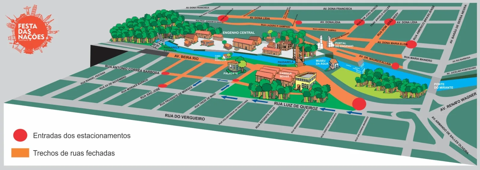 Mapa do Engenho Central — 41ª Festa das Nações de Piracicaba